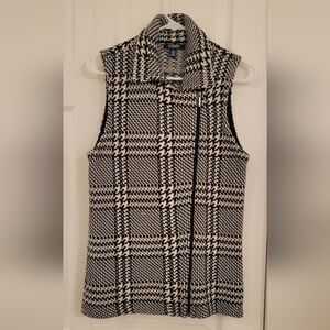 Chaps 100% Cotton Vest Medium Blk/white